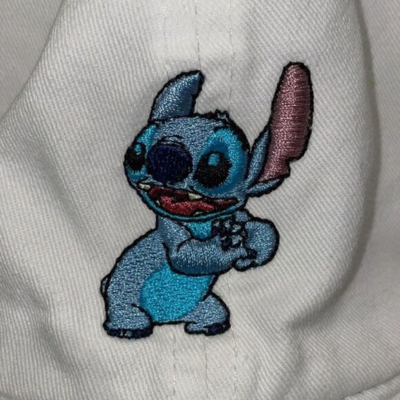 Disney Lilo & Stitch Embroidered White Hat Cap OS Cotton Adjustable - Picture 3 of 11